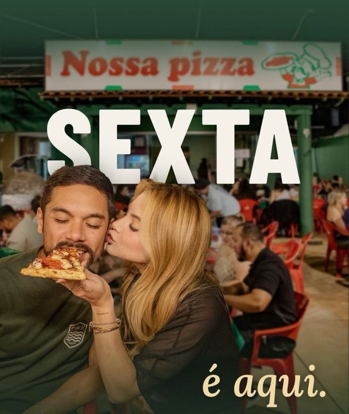 A semana acabou. A sexta começa aqui. Pizza quentinha e boa companhia. Vem pra Nossa Pizza!