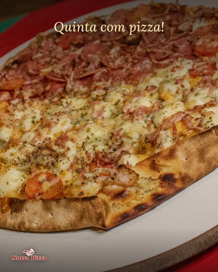 Quinta é o último dia da promoção da semana. Pizza família com até 3 sabores, a partir de R$ 48,90 sem borda e R$ 53,90 com borda…
